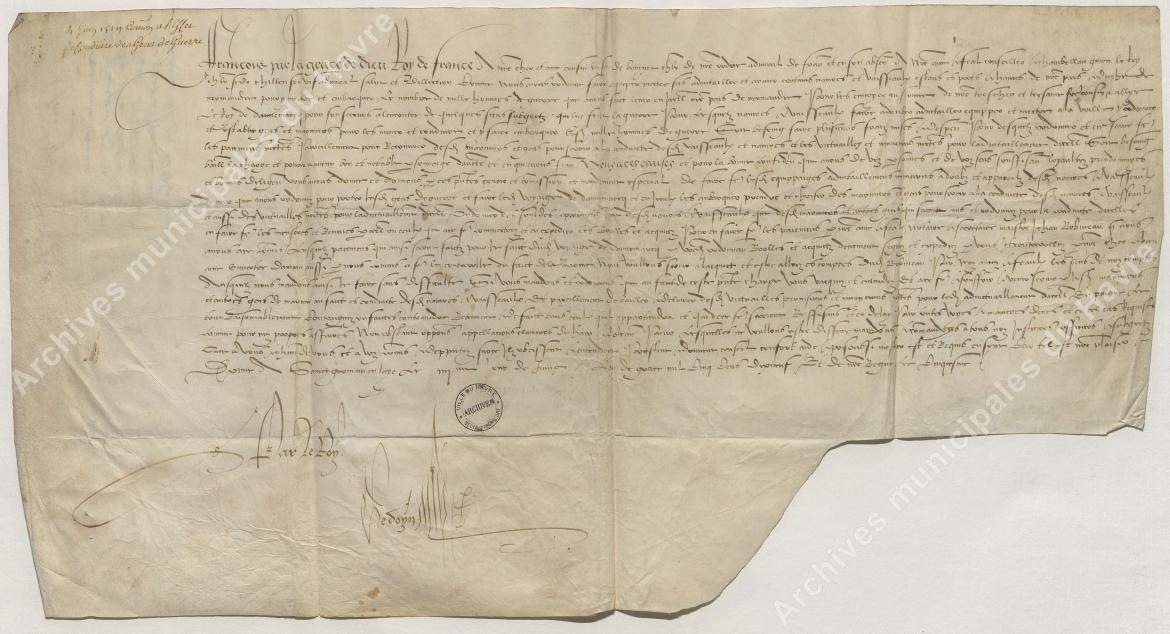 Envoi de gens de guerre du Danemark (4 juin 1519)